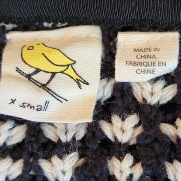 Anthropologie Sparrow Moto Style Sweater Black Ivory Zipper Women's Size XS - Picture 12 of 15